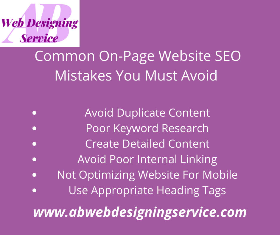 Common On-Page Website SEO Mistakes You Must Avoid