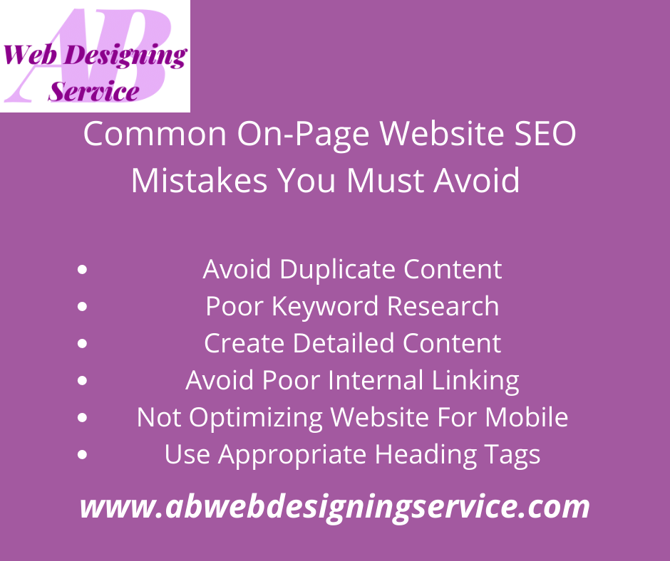 Common on page website SEO